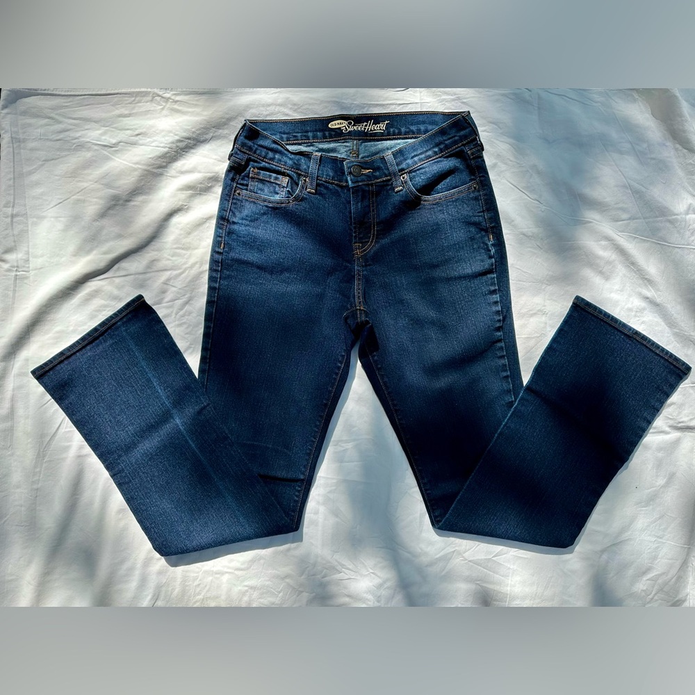 Old Navy Blue Straight Leg Jeans Versatile Style
